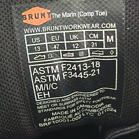 BRUNT Marin (Comp Toe) - 6" Waterproof Safety Toe Work Boot - New Without Box - Picture 4 of 15